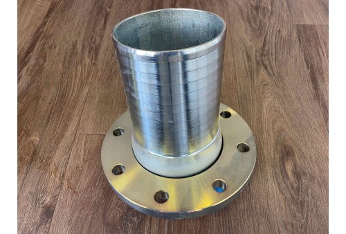 DN 150 PN 10 flange coupling with loose flange, hose tail 150 mm Galvanised